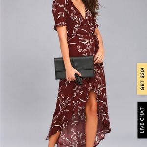 Maroon wrap dress